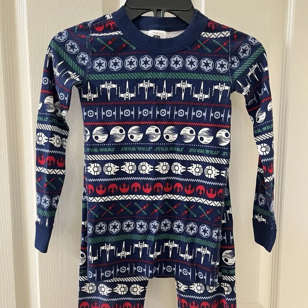 Hanna Andersson Star Wars Holiday Fair Isle 2-Pc Long John Pajamas Size 110 US 5